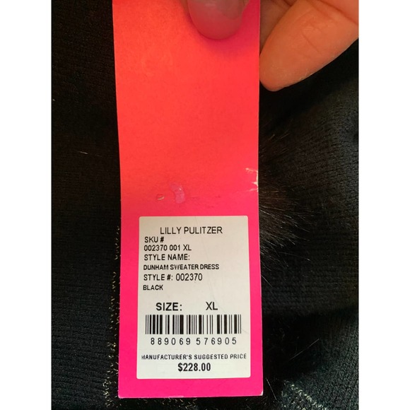 Lilly Pulitzer Dunham sweater dress black XL - Picture 8 of 9